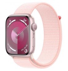 Apple Watch Series 9 GPS + Cellular 41mm Pink Aluminum Case with Light Pink Sport Loop
