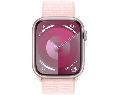 Apple Watch Series 9 GPS + Cellular 41mm Pink Aluminum Case with Light Pink Sport Loop