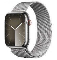 Apple Watch Series 9 GPS + Cellular 41mm Silver Stainless Steel Case with Silver Milanese Loop