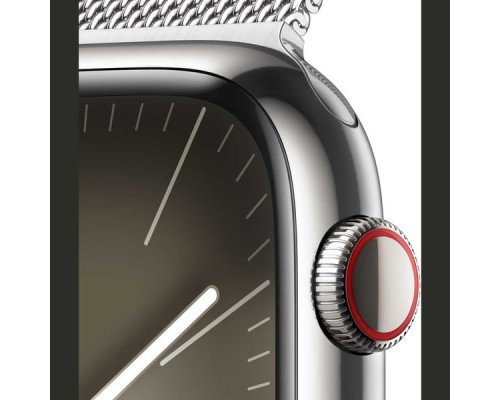Apple Watch Series 9 GPS + Cellular 41mm Silver Stainless Steel Case with Silver Milanese Loop