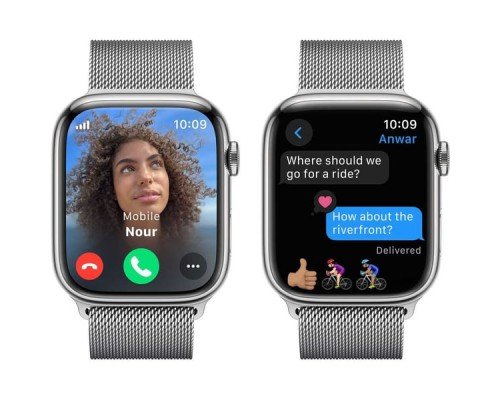 Apple Watch Series 9 GPS + Cellular 41mm Silver Stainless Steel Case with Silver Milanese Loop