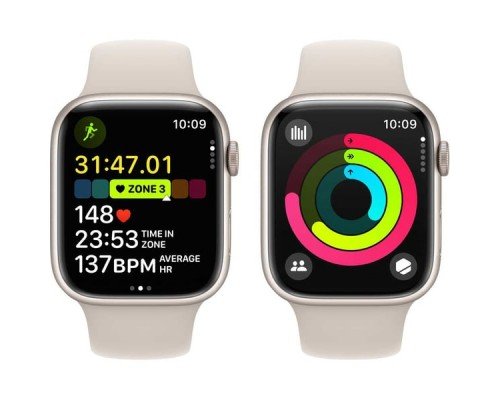 Apple Watch Series 9 GPS + Cellular 41mm Starlight Aluminum Case with Starlight Sport Band S/M