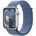 Apple Watch Series 9 GPS + Cellular 41mm Silver Aluminum Case with Winter Blue Sport Loop