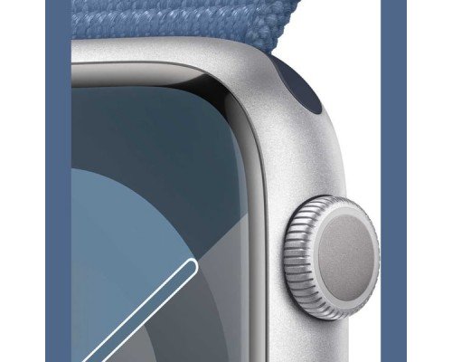 Apple Watch Series 9 GPS + Cellular 41mm Silver Aluminum Case with Winter Blue Sport Loop